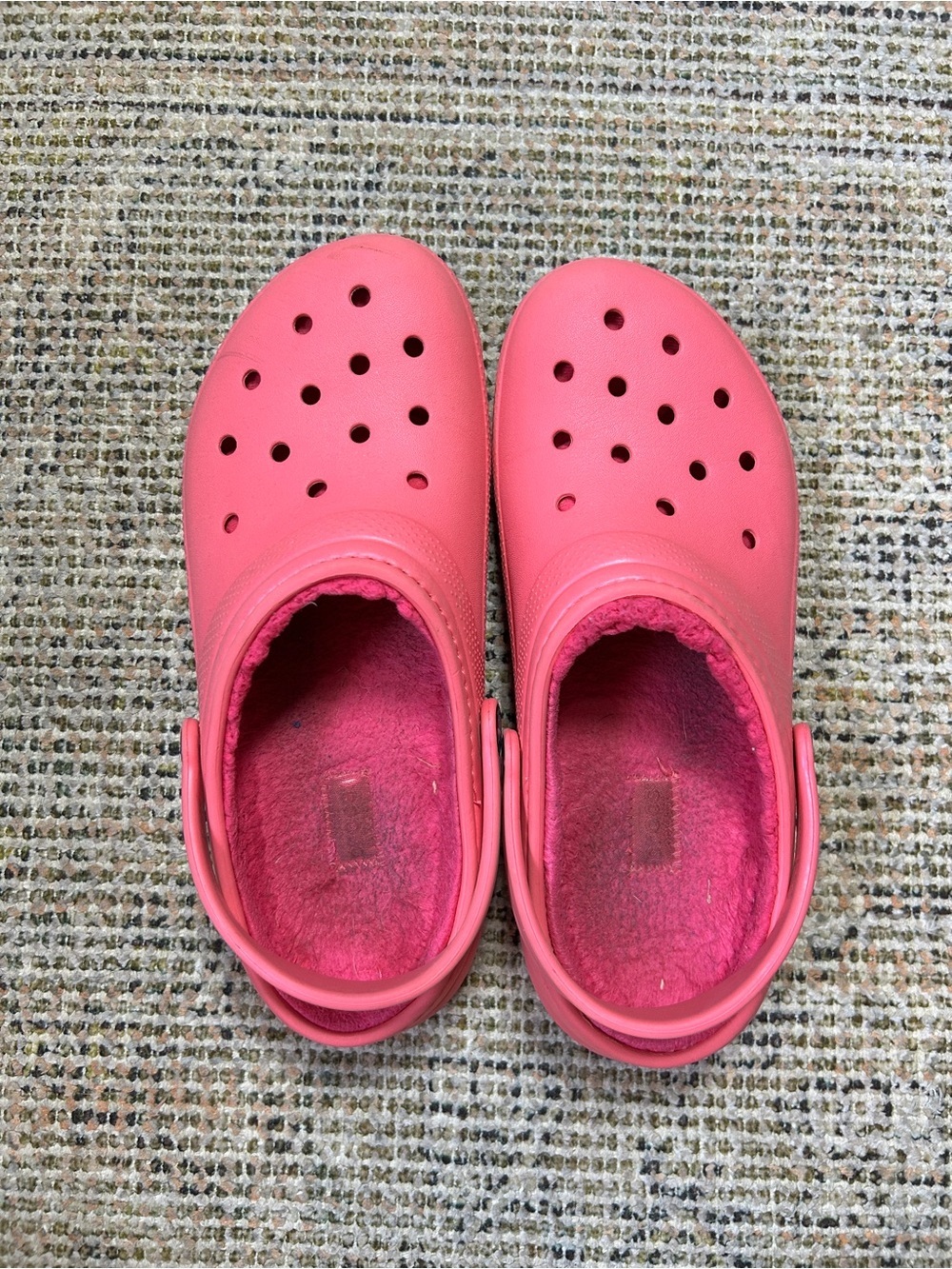 CROCS Kids Pink Fuzzy Lined Slip-On Clogs